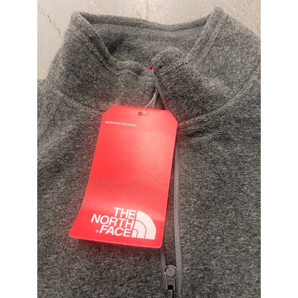 The North Face Sweater Womens Large Zinc Gray Logo 1/4 Zip Long Sleeve Outdoor - Picture 4 of 8